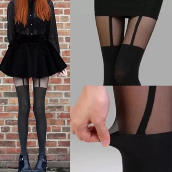 🔥Back In Stock!🔥 Limited Inventory 🎉Faux Garter Hosiery/Tights❣️ - Picture 3 of 3